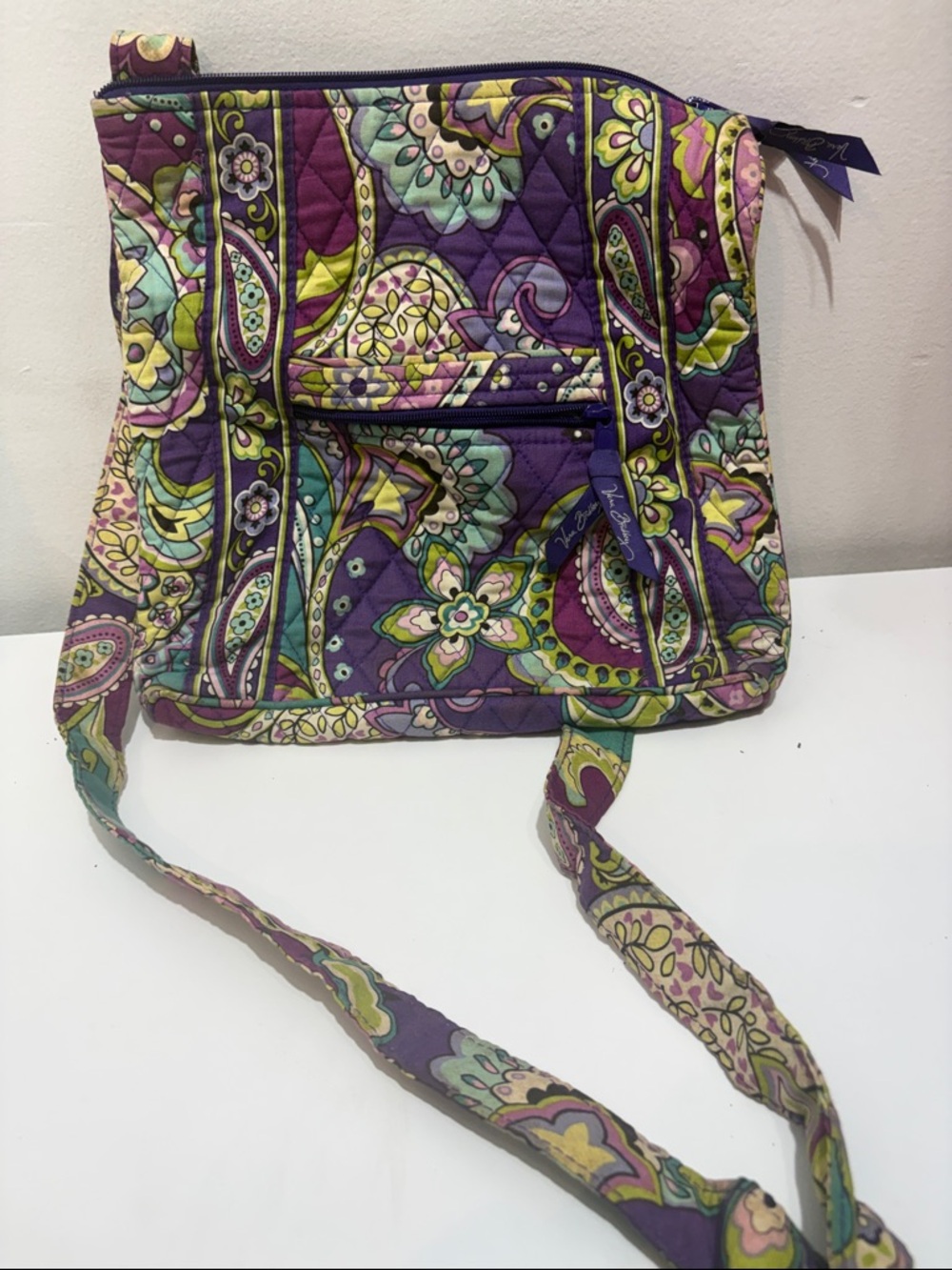 Vera Bradley Purple Multicolor Paisley Quilted Crossbody